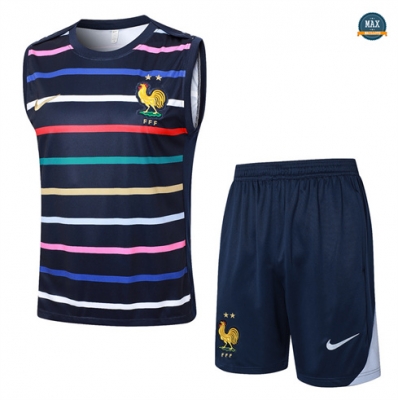 Achetez Max Maillots Training France Ensemble Short Débardeur 2024/25 Bleu marine