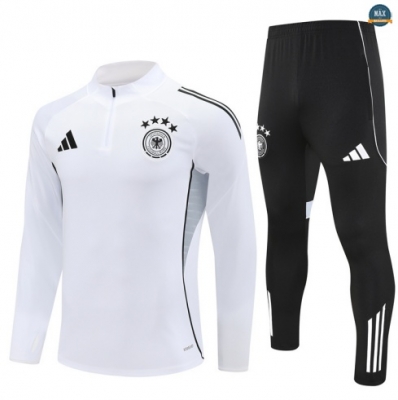 Maxmaillots Survetement Allemagne 2025/26 Blanc/Noir personnalisé