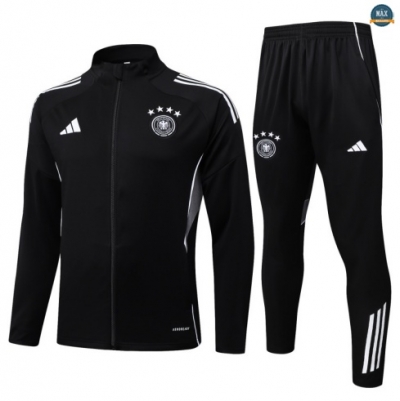 Maxmaillots Veste Survetement Allemagne 2025/26 Noir/Blanc/Gris Pas Chere