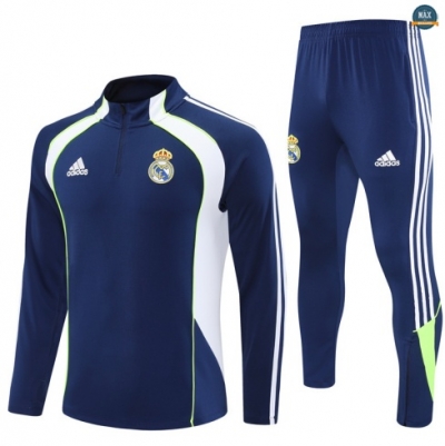 Maxmaillots Survetement Real Madrid 2025/26 Bleu Marine/Blanc/Vert Grossiste