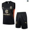 Maxmaillots Training AC Milan Ensemble Short Débardeur 2025/26 Noir/Rouge Pas chèr