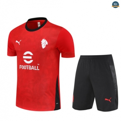 Maxmaillots Training AC Milan + Short 2025/26 Rouge/Noir discout