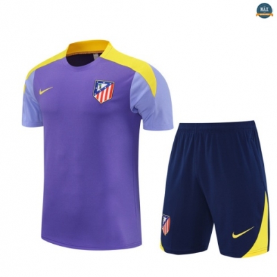 Maxmaillots Training Atletico Madrid + Short 2025/26 Violet/Bleu/Jaune Pas Cher