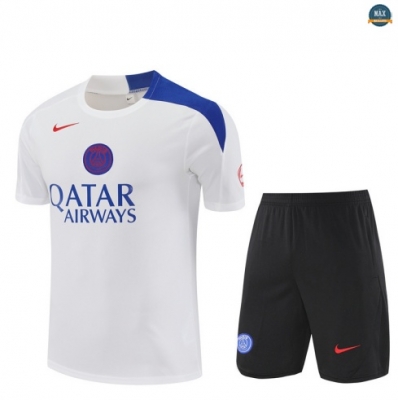 Maxmaillots Training PSG + Short 2025/26 Blanc/Noir/Bleu Pas chèr
