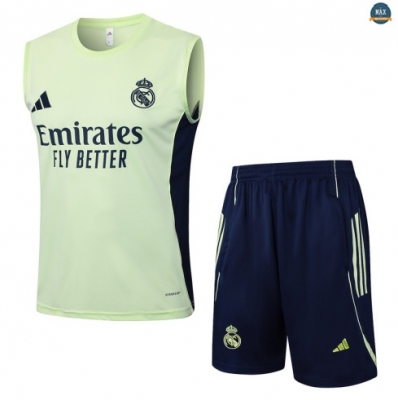 Maxmaillots Training Real Madrid Ensemble Short Débardeur 2025/26 Vert/Bleu Marine Pas chèr