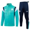 Soldes Max Maillot Veste Survetement Olympique Marseille 2024/25 Couleur bleu lac