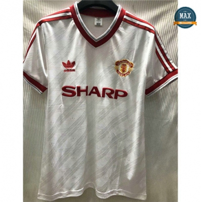 Max Maillots Retro Manchester United 1986 Exterieur Blanc