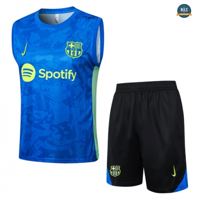 Vente Max Maillot Training Barcelone Ensemble Short Débardeur Homme 2024/25 bleu