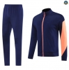 Maxmaillots Veste Survetement Barcelone 2025/26 Bleu Marine/Orange Pas Cher
