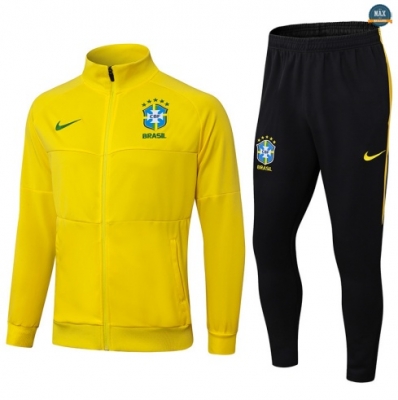 Maxmaillots Veste Survetement Brésil 2025/26 Jaune/Noir discout