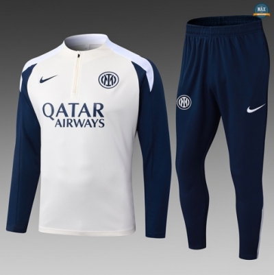Maxmaillots Survetement Enfant Inter Milan 2025/26 Blanc/Bleu Marine personnalisé