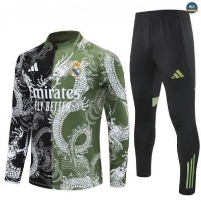 Maxmaillots Survetement Enfant Real Madrid 2025/26 Noir/Vert Pas Chere