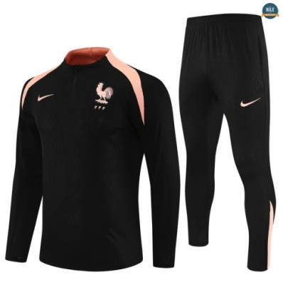 Maxmaillots Survetement France 2025/26 Noir/Rose Pas Cher