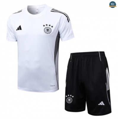 Maxmaillots Training Allemagne + Short 2025/26 Blanc/Noir Pas Cher