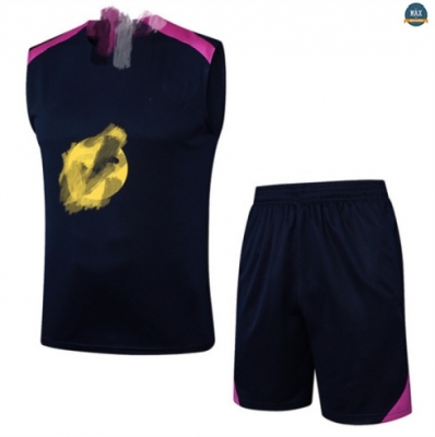 Maxmaillots Training Barcelone Ensemble Short Débardeur 2025/26 Bleu Marine/Violet personnalisé