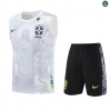 Maxmaillots Training Brésil Enfant Ensemble Short Débardeur 2025/26 Blanc/Noir Pas Chere