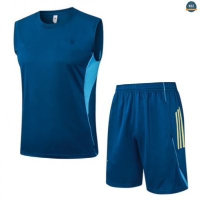 Maxmaillots Training Juventus Ensemble Short Débardeur 2025/26 Bleu Clair/Jaune personnalisé