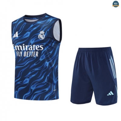 Maxmaillots Training Real Madrid Ensemble Short Débardeur 2025/26 Bleu Marine Pas Chere
