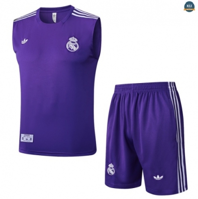 Maxmaillots Training Real Madrid Ensemble Short Débardeur 2025/26 violet/Blanc Online