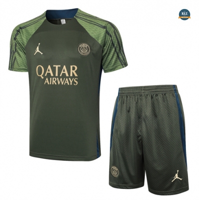 Vente Max Maillot Paris Saint Germain + Shorts 2024/25 Training vert foncé pas cher fiable