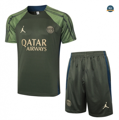 Vente Max Maillot Paris Saint Germain + Shorts 2024/25 Training vert foncé pas cher fiable