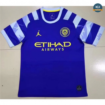 Max Maillot Retro Manchester City édition commémorative Bleu