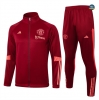 Nouveaux Max Veste Survetement Manchester United 2024/25 rouge bordeaux pas cher fiable