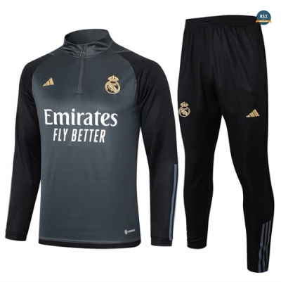 Créer Max Maillots Survetement Real Madrid 2024/25 gris foncé