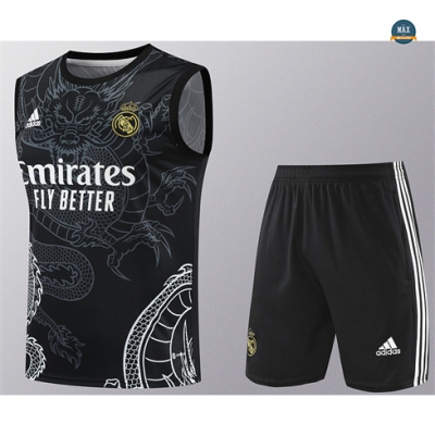 Nouveaux Max Maillot Real Madrid Debardeur 2024/25 Training noir pas cher fiable