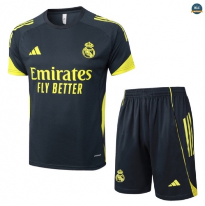 Achetez Max Maillots Training Foot Real Madrid + Short 2025/26 Gris foncé/Jaune