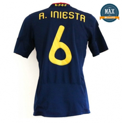 Maillot Retro 2010 Coupe du Monde Espagne Exterieur (6 Iniesta)