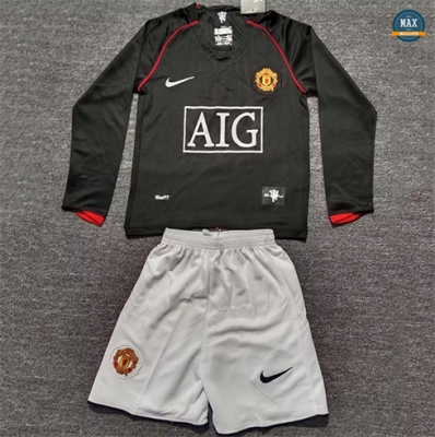 Max Maillot Rétro 2007-08 Manchester United Enfant Exterieur Manche Longue