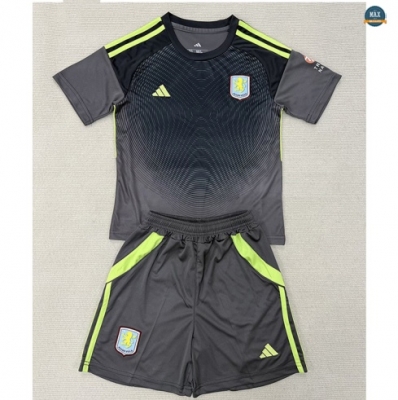 Max Maillots Aston Villa Enfant Gardien De But Gris/Noir 2025/26