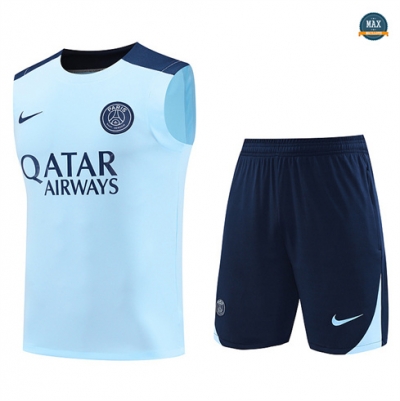 Achat Max Maillots Training Paris Paris Saint Germain Ensemble Short Débardeur 2024/25 bleu clair