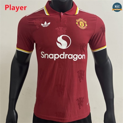 Max Maillots Manchester United Player lapel Rouge 2025/26