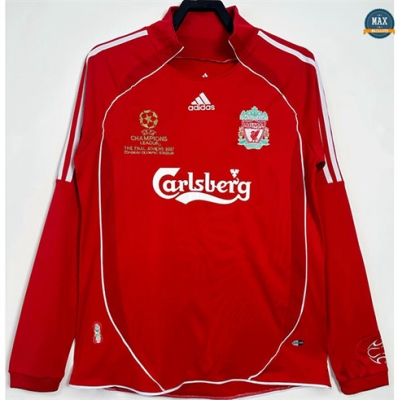Max Maillots Retro 2006-08 Liverpool Domicile Manche Longue Champions League