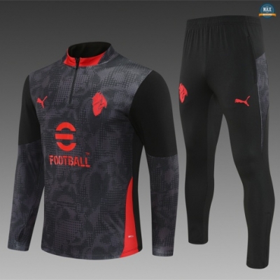Maxmaillots Survetement Enfant AC Milan 2025/26 Noir/Rouge Pas chèr