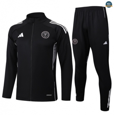 Maxmaillots Veste Survetement Enfant Inter Miami 2025/26 Noir/Blanc Pas chèr