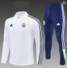 Maxmaillots Survetement Enfant Real Madrid 2025/26 Blanc/Bleu/Vert Pas Cher