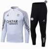 Maxmaillots Survetement PSG 2025/26 Blanc/Noir Pas Cher
