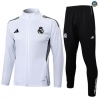 Maxmaillots Veste Survetement Real Madrid 2025/26 Blanc/Noir Pas Chere