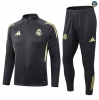 Maxmaillots Veste Survetement Real Madrid 2025/26 Gris foncé/Jaune Pas Cher