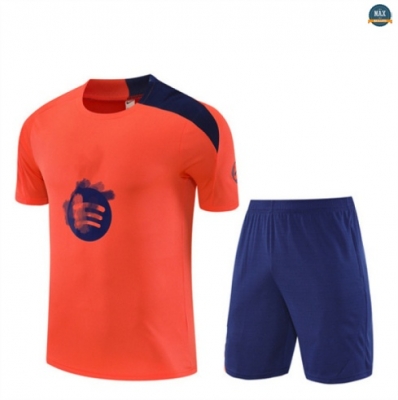 Maxmaillots Training Barcelone + Short 2025/26 Orange/Bleu Pas Chere