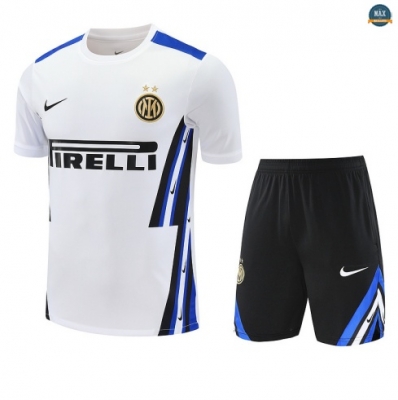 Maxmaillots Training Inter Milan + Short 2025/26 Blanc/Noir/Bleu Pas Cher
