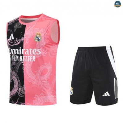 Maxmaillots Training Real Madrid Ensemble Short Débardeur 2025/26 Rose/Noir/Blanc Pas chèr