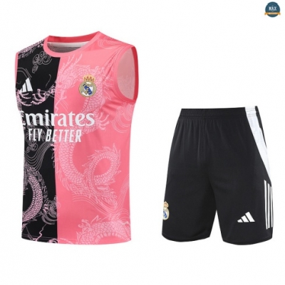 Maxmaillots Training Real Madrid Ensemble Short Débardeur 2025/26 Rose/Noir/Blanc Pas chèr