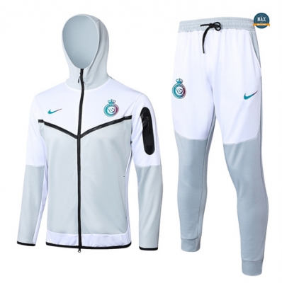 Soldes Max Veste Survetement Enfant à Capuche Al-Nassr FC 2024/25 gris clair pas cher fiable