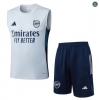 Vente Max Maillot Training Foot Arsenal Ensemble Short Débardeur 2025/26 Gris Clair/Bleu Marine