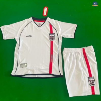 Max Maillot Retro 2002 Angleterre Enfant Domicile