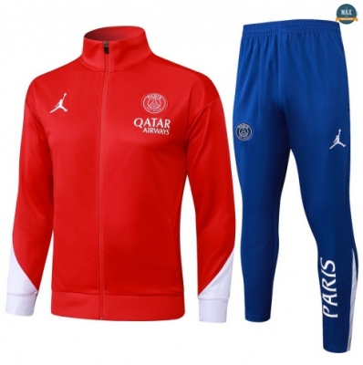 Maxmaillots Veste Survetement Enfant PSG 2025/26 Rouge/Blanc/Bleu Pas chèr